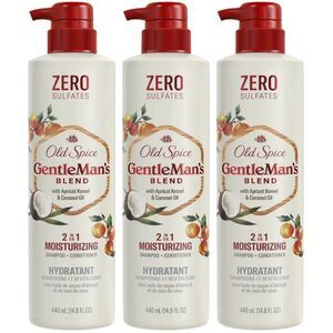 3-PACK Old Spice 2-in-1 Shampoo Conditioner Apricot 14.8 oz